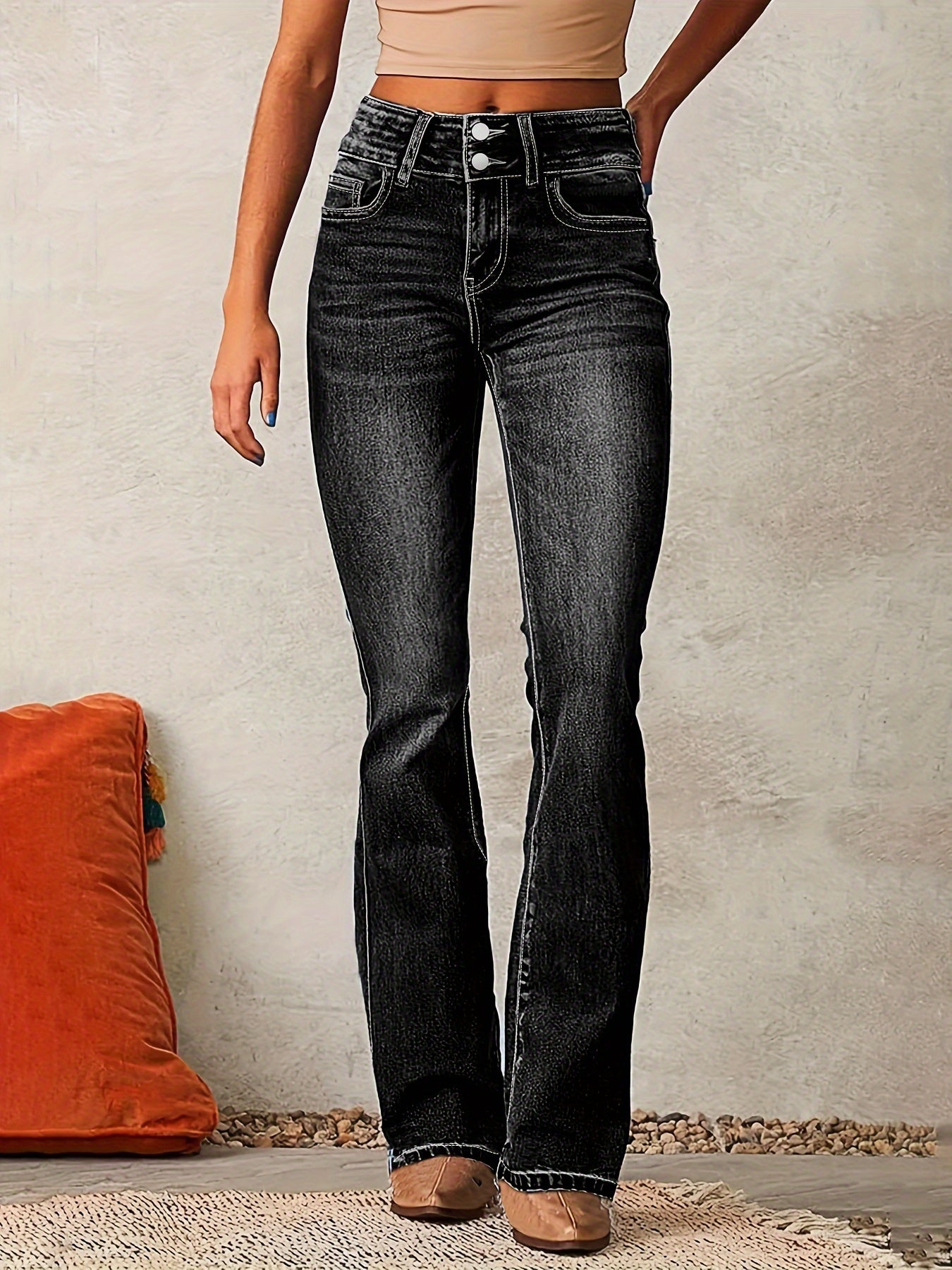 High-Rise Flare Jeans | Classic Denim Silhouette | Tailored Everyday Fit