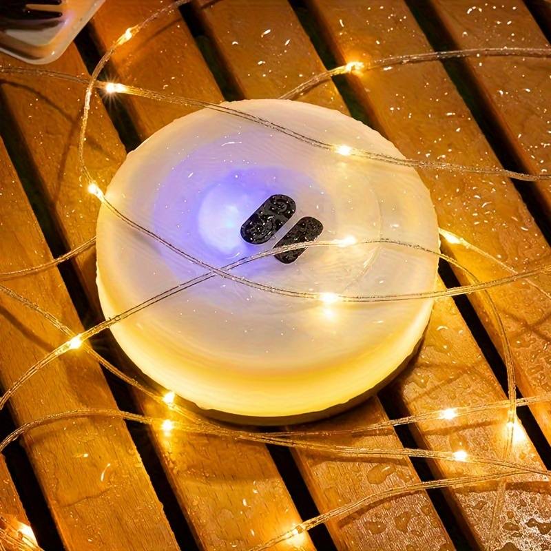 LED Camping String Lights 33ft | Rechargeable | Waterproof IP65 | 8 Light Modes | Outdoor Hanging Lights