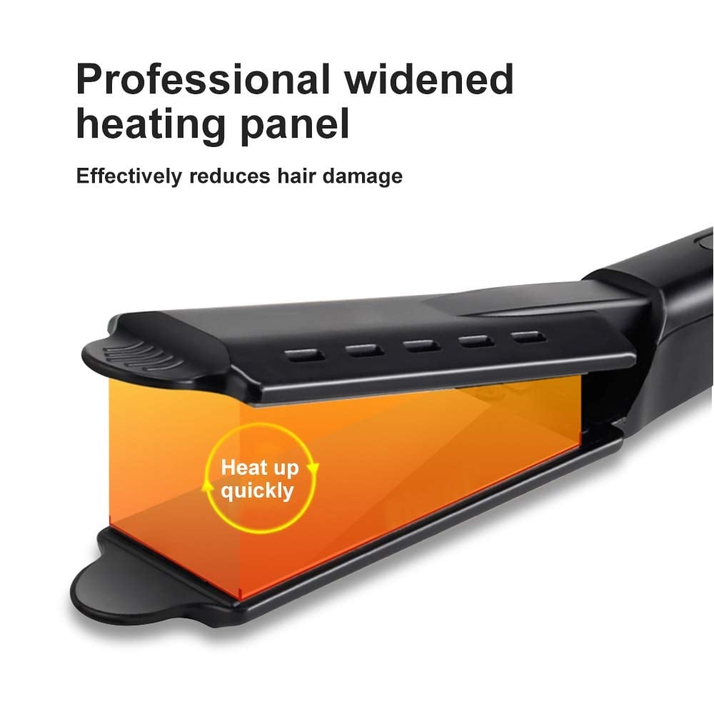 Ceramic Steam Hair Straightener | Tourmaline Ionic Flat Iron | Anti-Frizz & Fast Heating