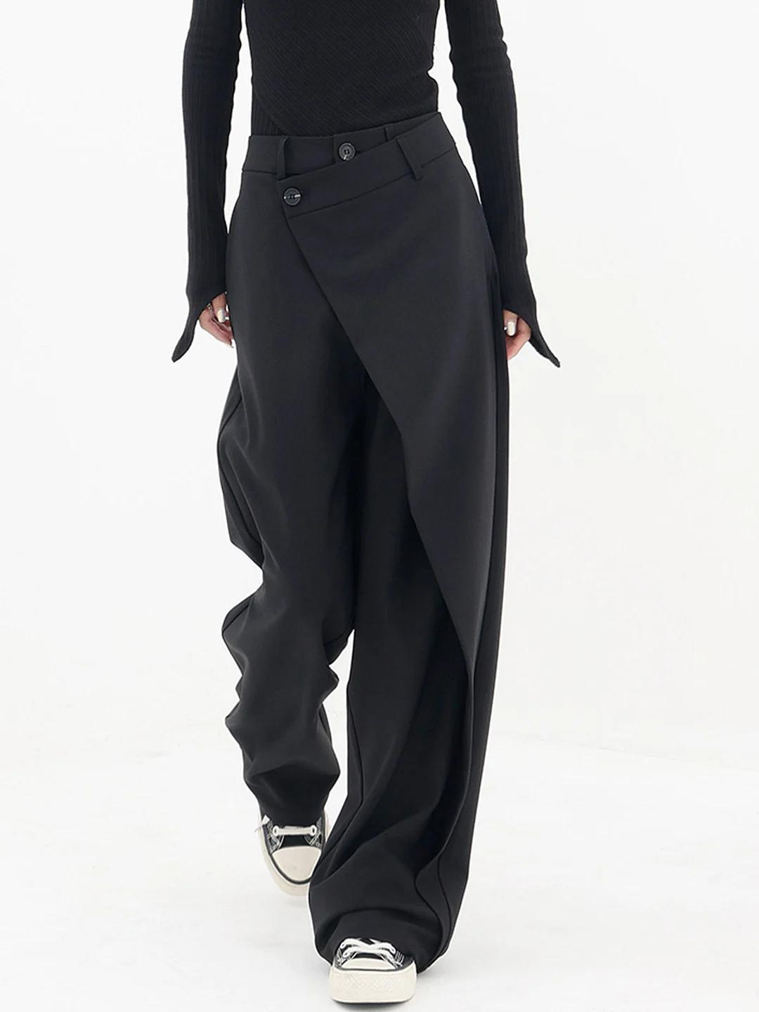 Women’s Asymmetrical Baggy Pants | High-Waist Design | Relaxed Fit