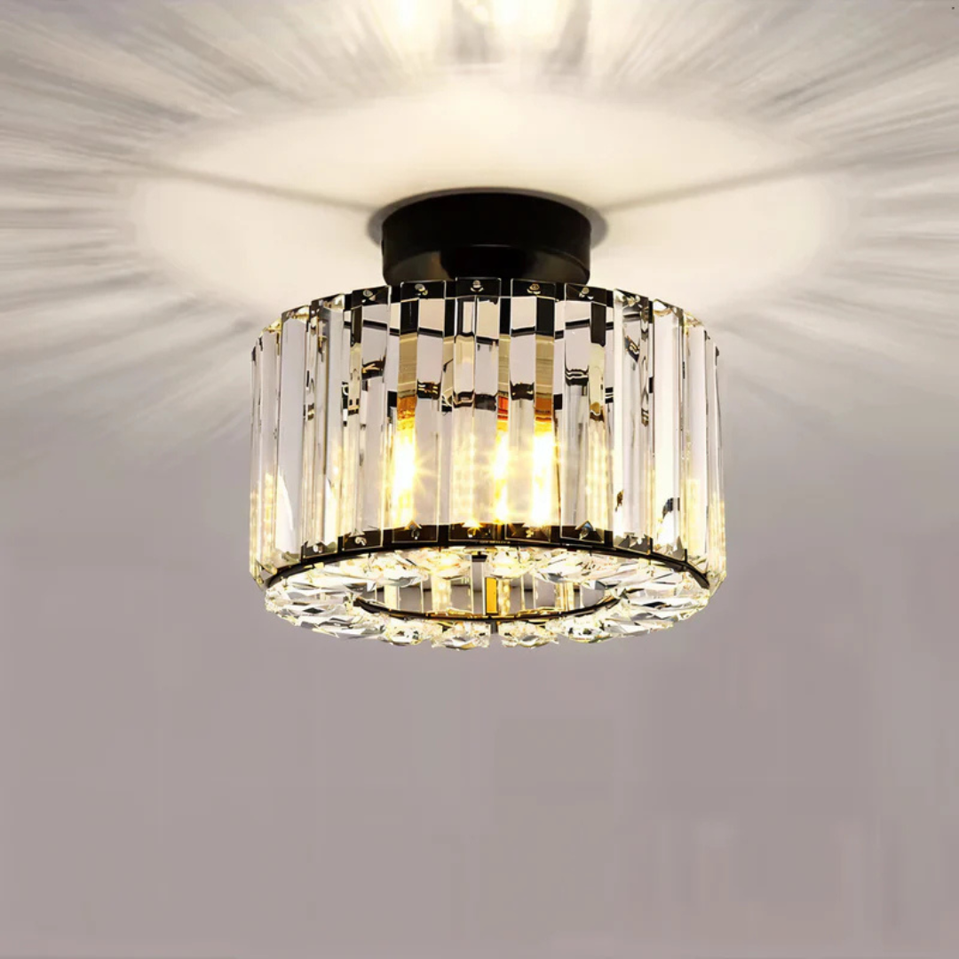 Crystal Glass Ceiling Light | Modern LED Fixture for Elegant Living Spaces