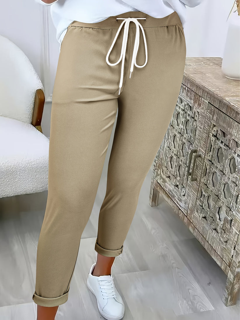 Women’s Drawstring Trousers | Soft Stretch Fabric | Relaxed Fit