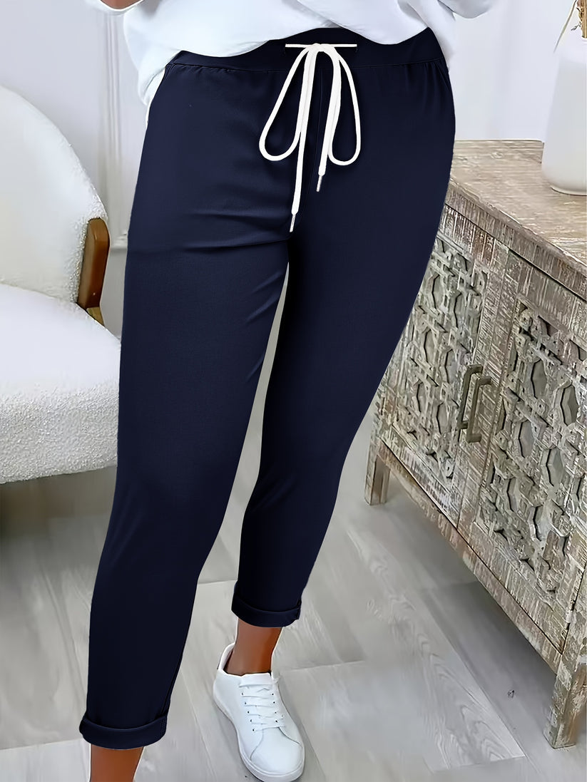 Women’s Drawstring Trousers | Soft Stretch Fabric | Relaxed Fit