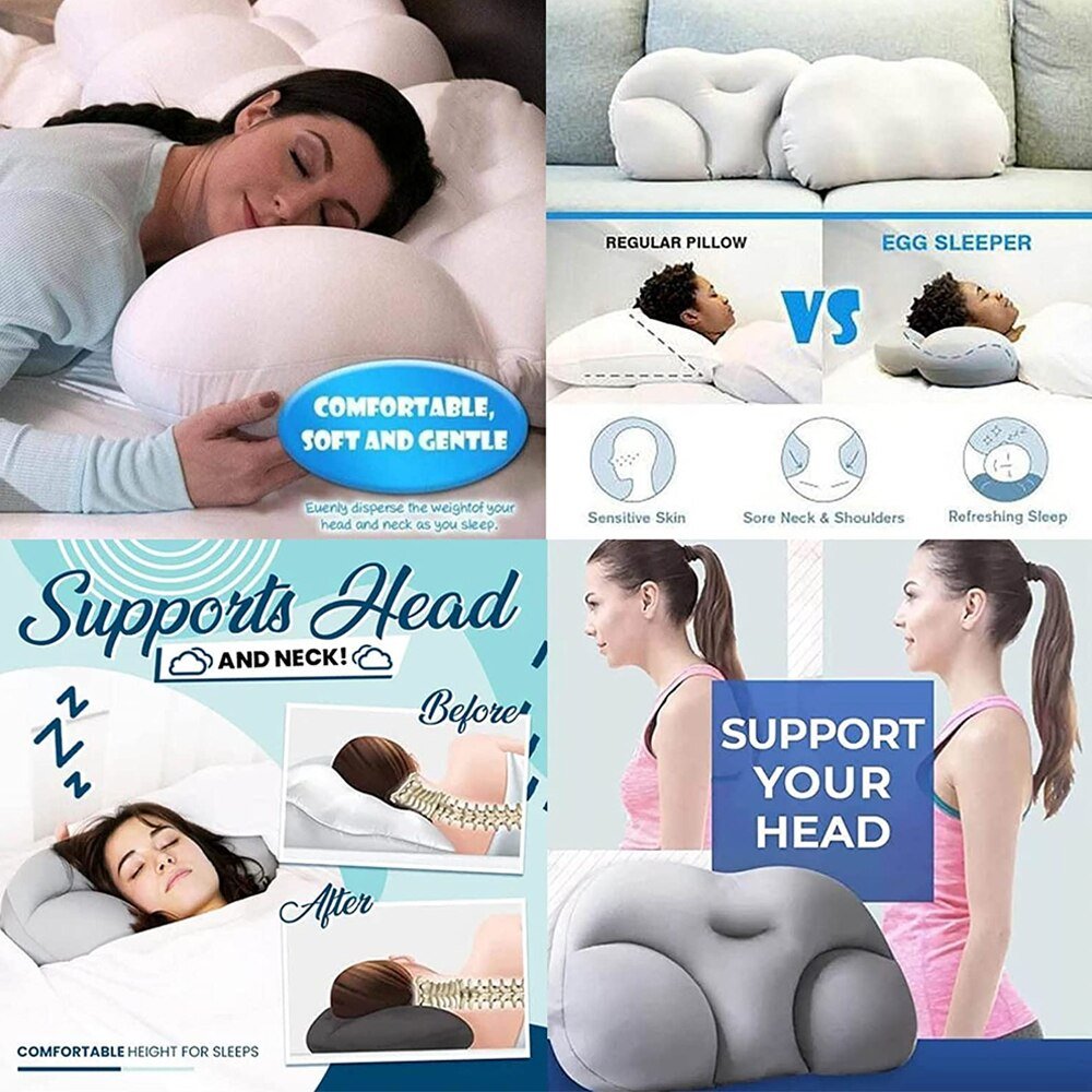 Memory Foam Pillow | Breathable Neck Support Cushion with Contoured Design