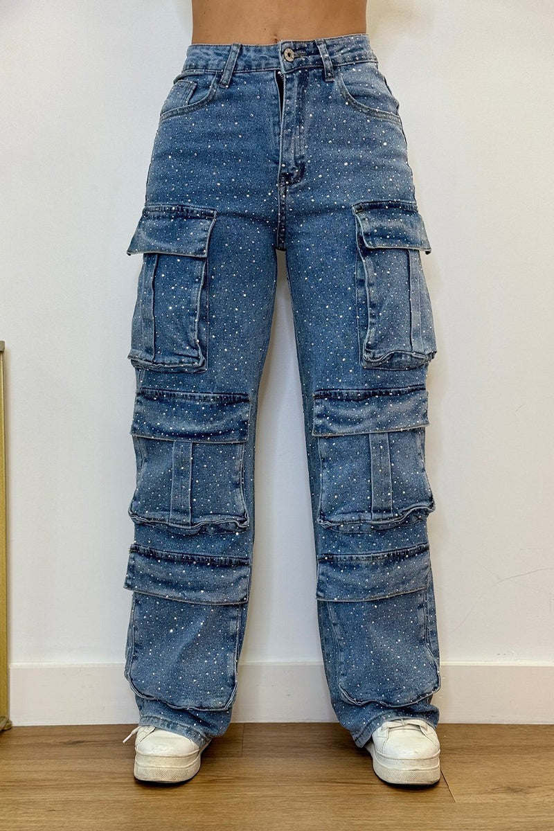 Women’s High-Waisted Wide-Leg Jeans | Relaxed Fit | Multi-Pocket Design