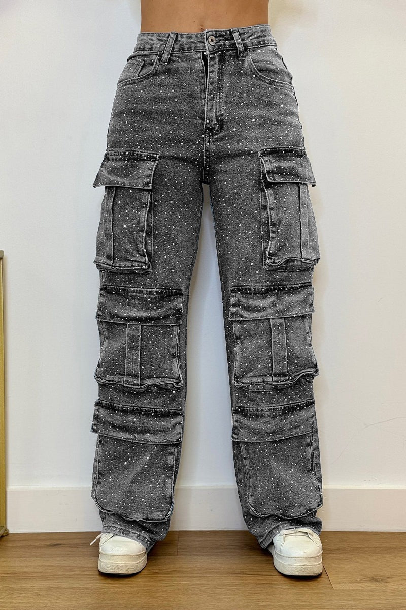Women’s High-Waisted Wide-Leg Jeans | Relaxed Fit | Multi-Pocket Design