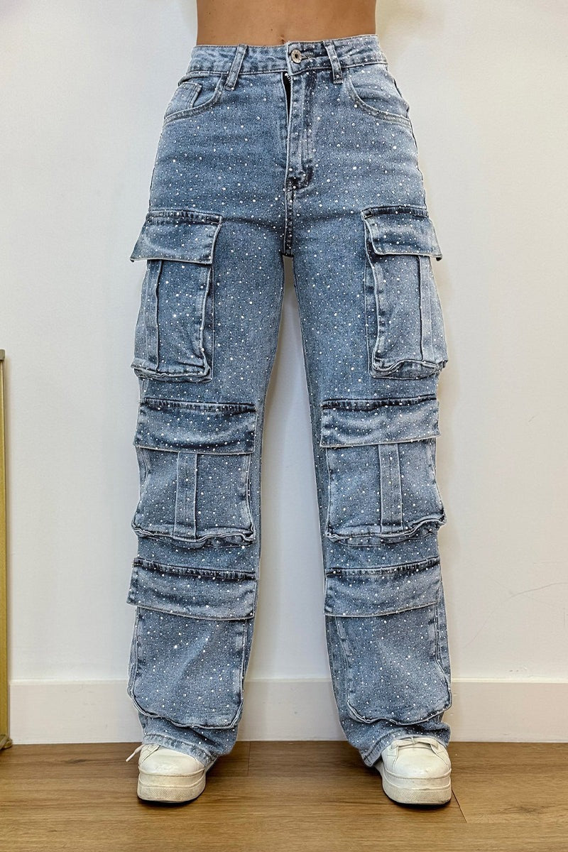 Women’s High-Waisted Wide-Leg Jeans | Relaxed Fit | Multi-Pocket Design