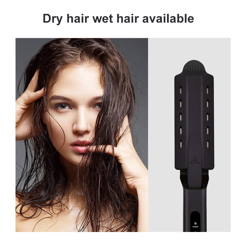 Ceramic Steam Hair Straightener | Tourmaline Ionic Flat Iron | Anti-Frizz & Fast Heating