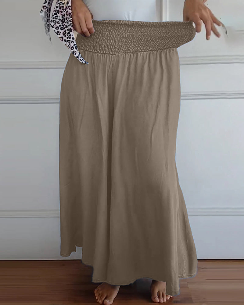 Women’s Wide-Leg Pants | High-Rise Fit | Elastic Waistband