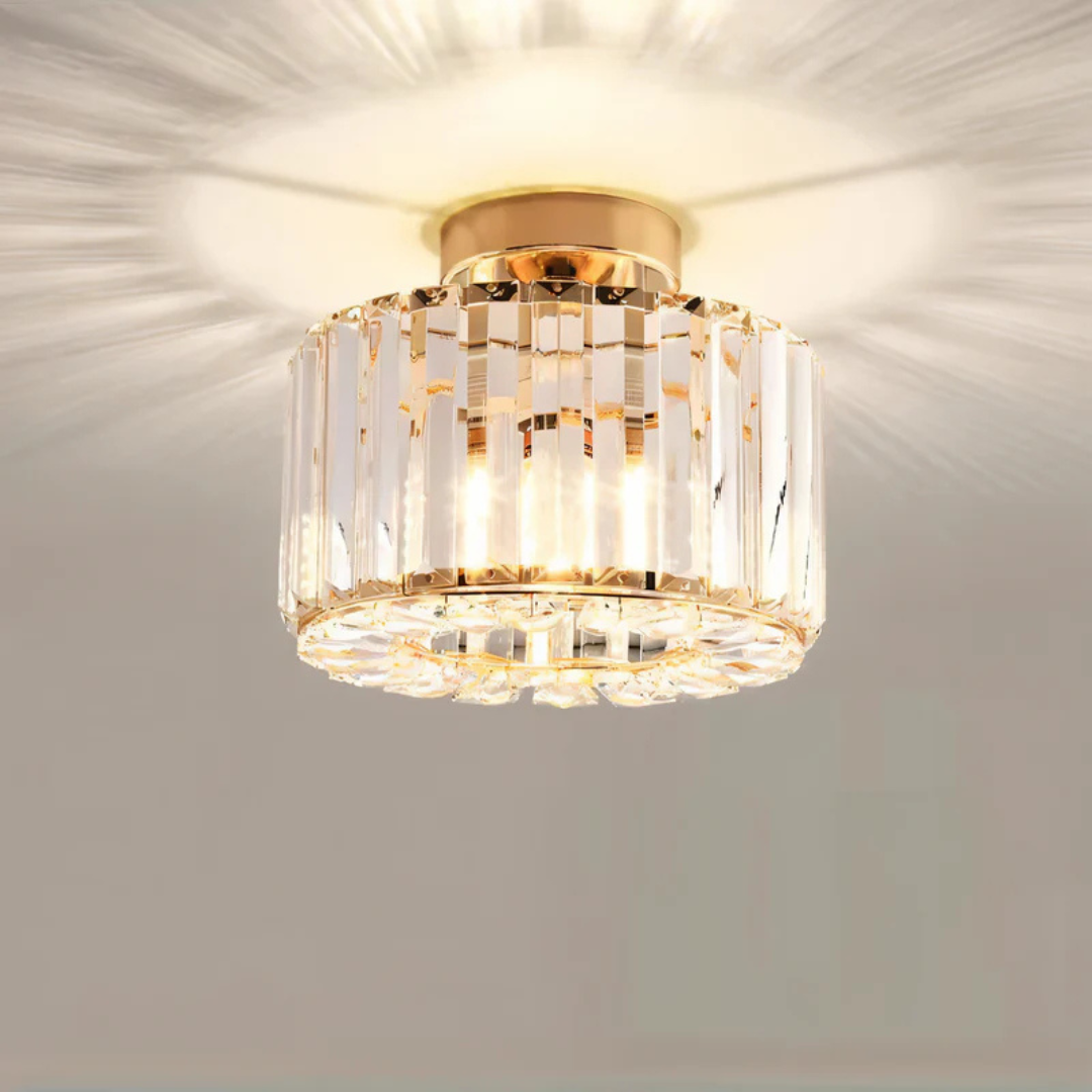 Crystal Glass Ceiling Light | Modern LED Fixture for Elegant Living Spaces