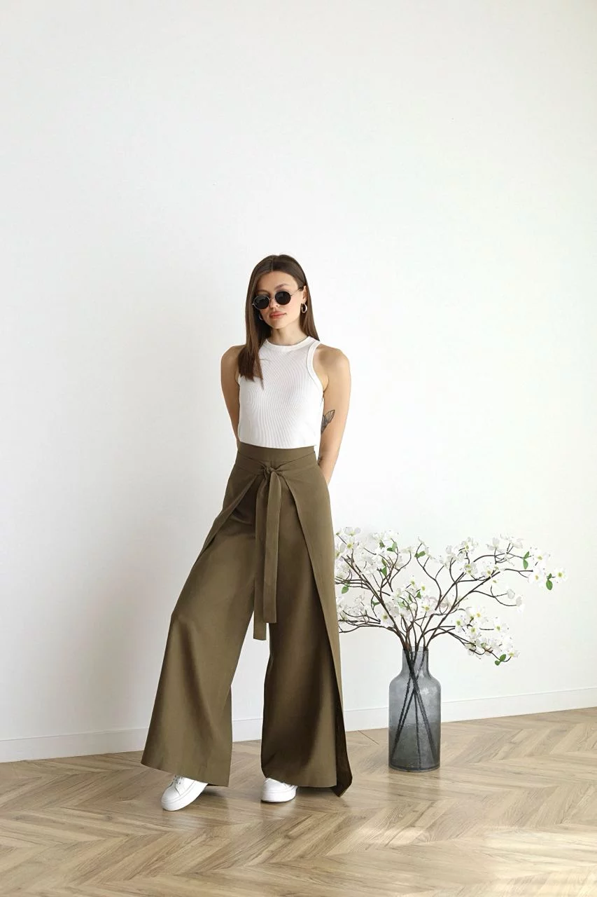 Women’s Wide-Leg Linen Pants | Cotton-Linen Blend | High-Rise Fit