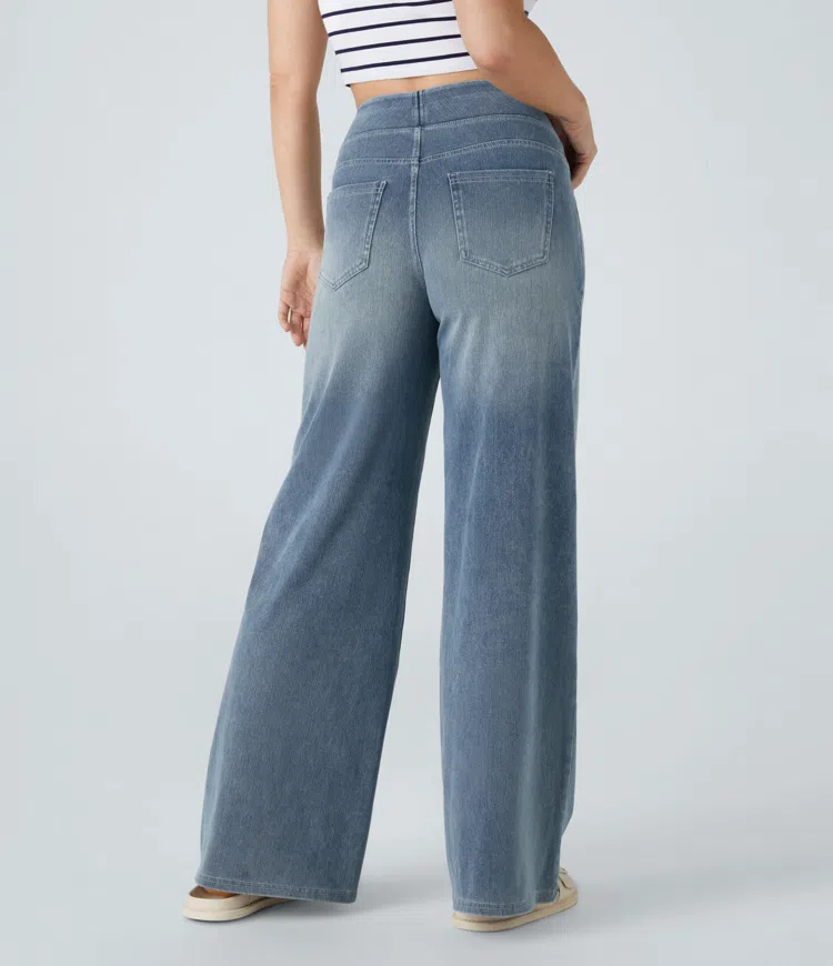 Women’s Relaxed Fit Wide-Leg Jeans | High-Waist | Stretch Denim Comfort