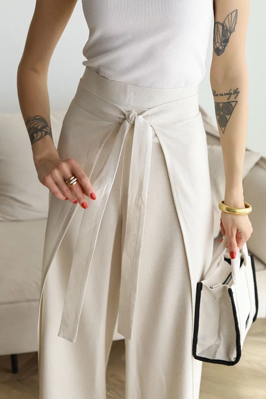 Women’s Wide-Leg Linen Pants | Cotton-Linen Blend | High-Rise Fit