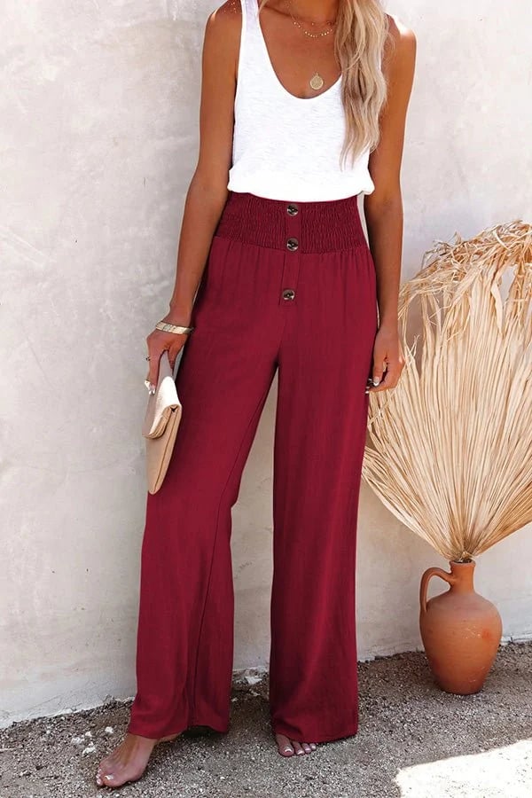 High-Waist Relaxed Pants | Flattering Fit | Soft Draped Silhouette