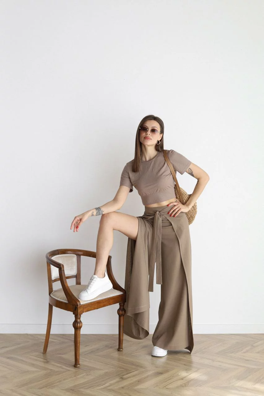Women’s Wide-Leg Linen Pants | Cotton-Linen Blend | High-Rise Fit