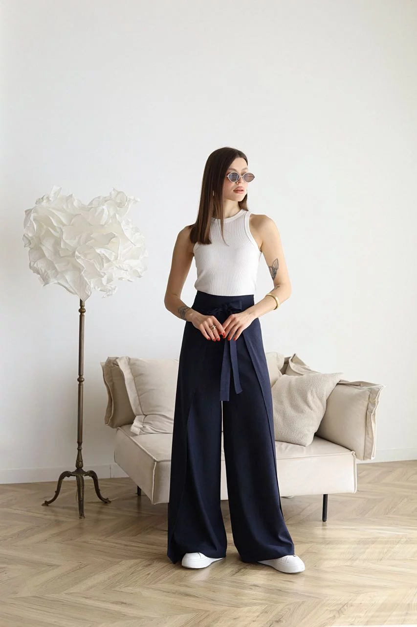 Women’s Wide-Leg Linen Pants | Cotton-Linen Blend | High-Rise Fit