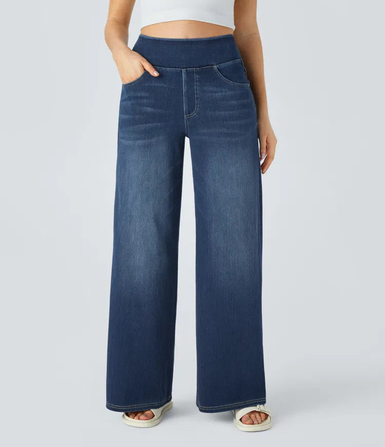 Women’s Relaxed Fit Wide-Leg Jeans | High-Waist | Stretch Denim Comfort