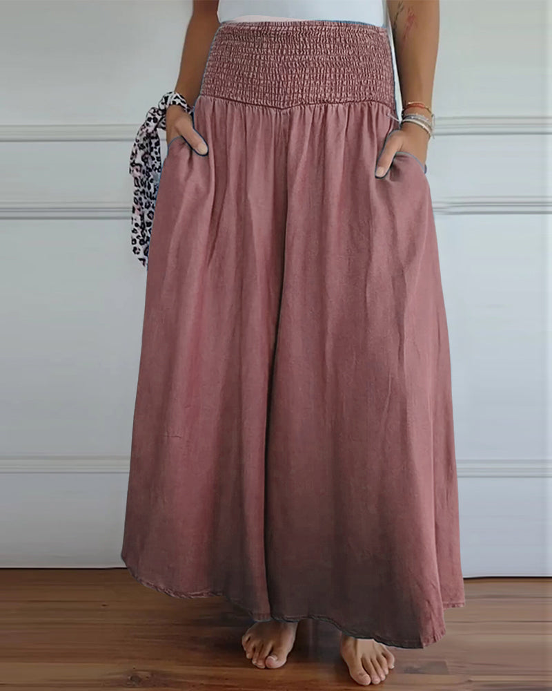 Women’s Wide-Leg Pants | High-Rise Fit | Elastic Waistband