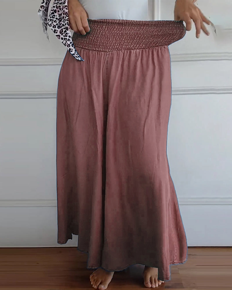Women’s Wide-Leg Pants | High-Rise Fit | Elastic Waistband
