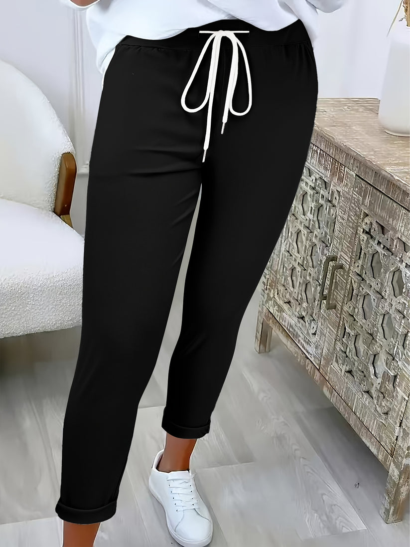 Women’s Drawstring Trousers | Soft Stretch Fabric | Relaxed Fit