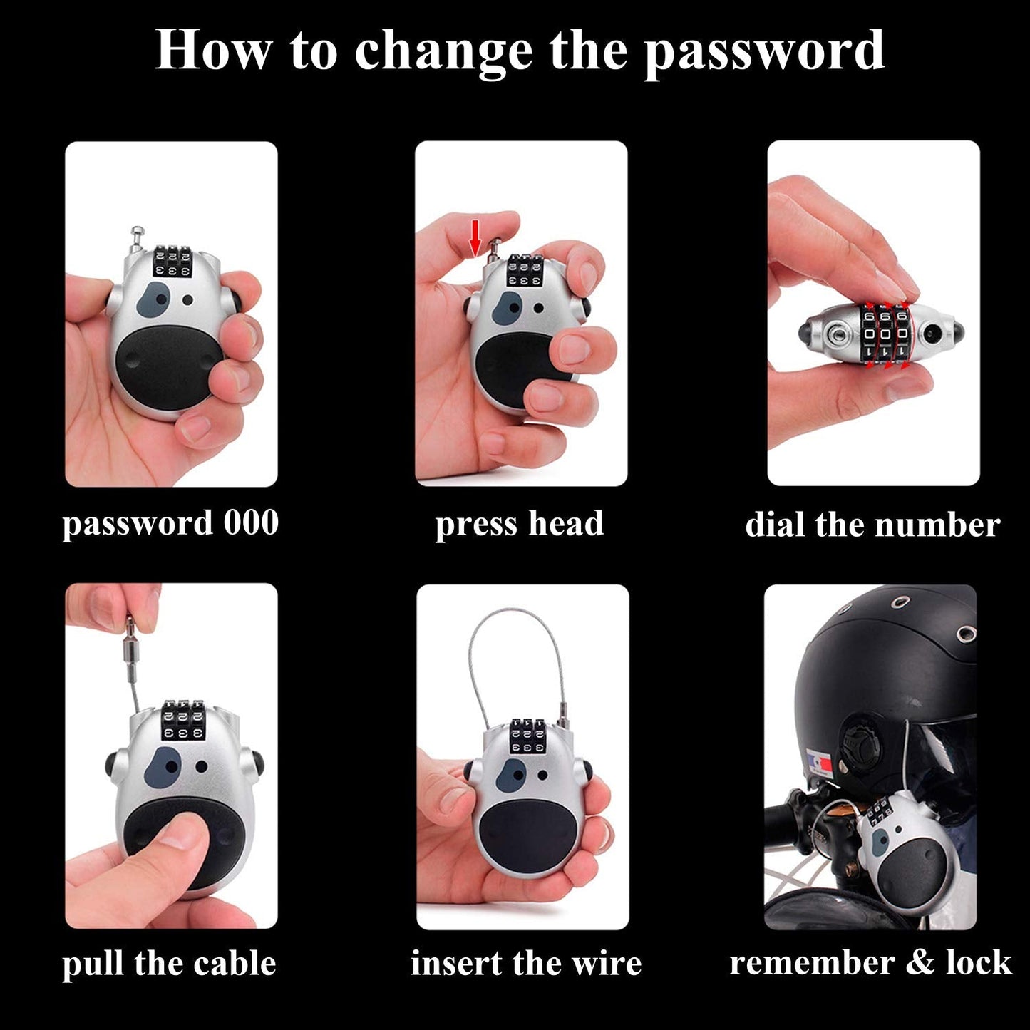 Portable Anti-Theft Lock | Compact Steel Security Device for Motorcycles & Bicycles