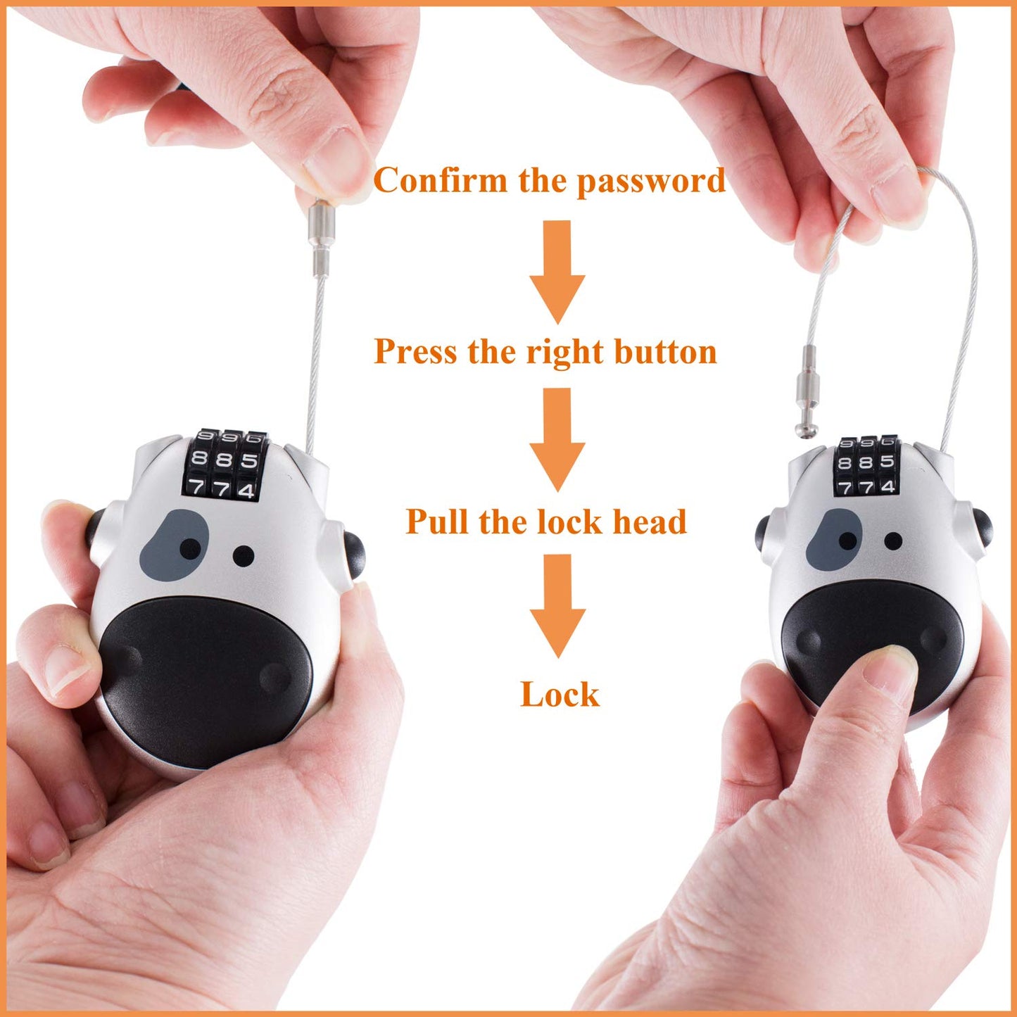 Portable Anti-Theft Lock | Compact Steel Security Device for Motorcycles & Bicycles