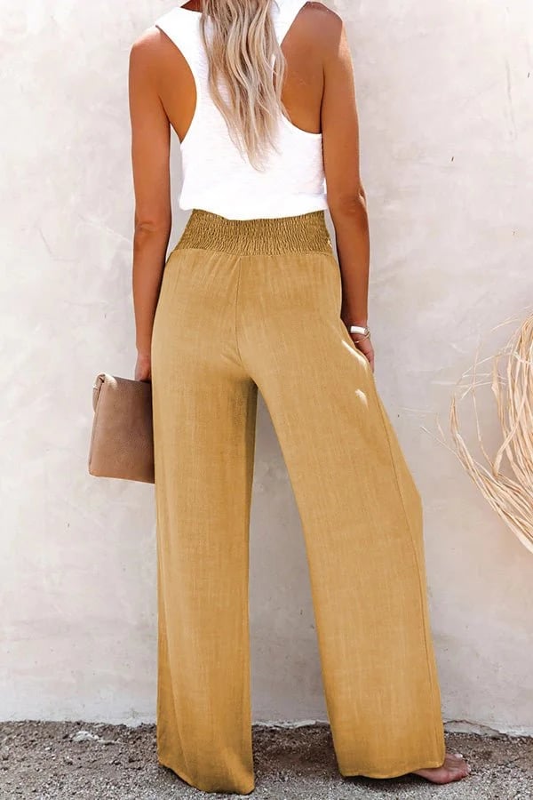 High-Waist Relaxed Pants | Flattering Fit | Soft Draped Silhouette