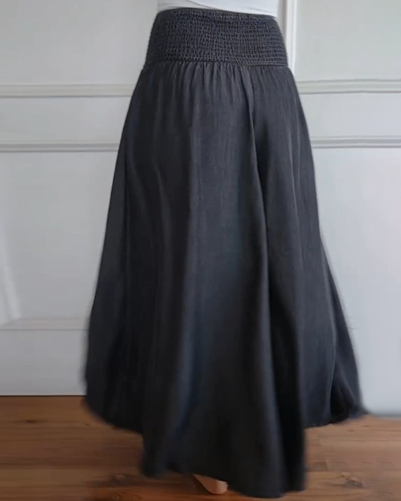 Women’s Wide-Leg Pants | High-Rise Fit | Elastic Waistband