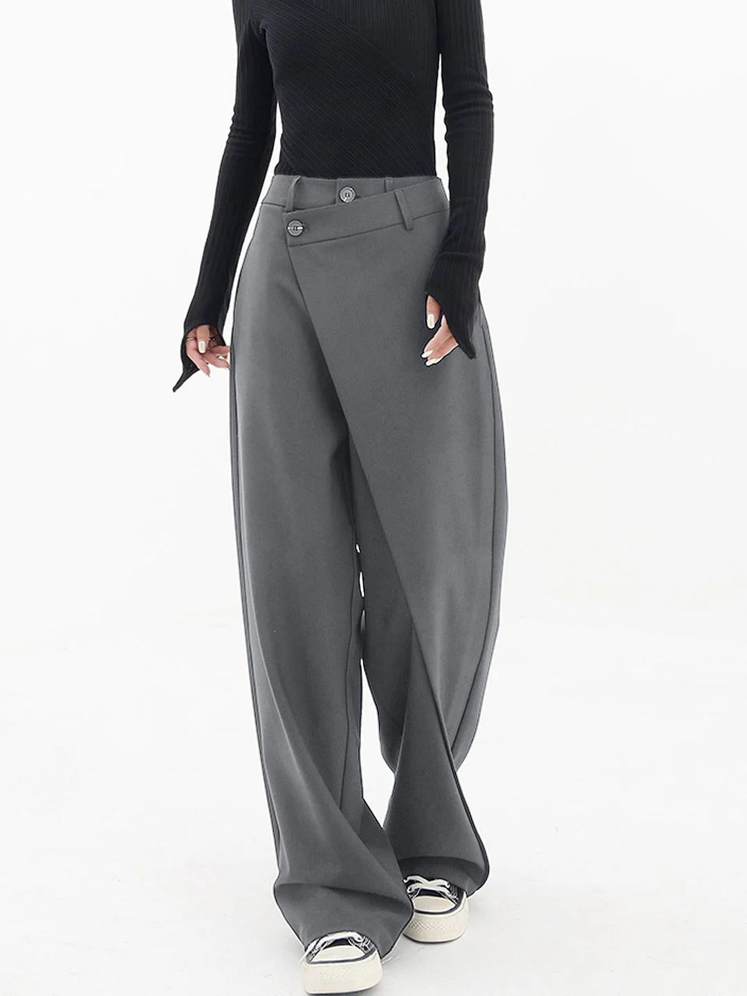 Women’s Asymmetrical Baggy Pants | High-Waist Design | Relaxed Fit