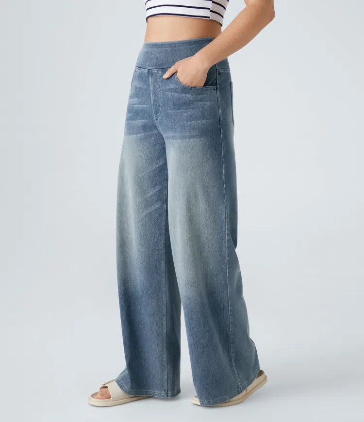 Women’s Relaxed Fit Wide-Leg Jeans | High-Waist | Stretch Denim Comfort