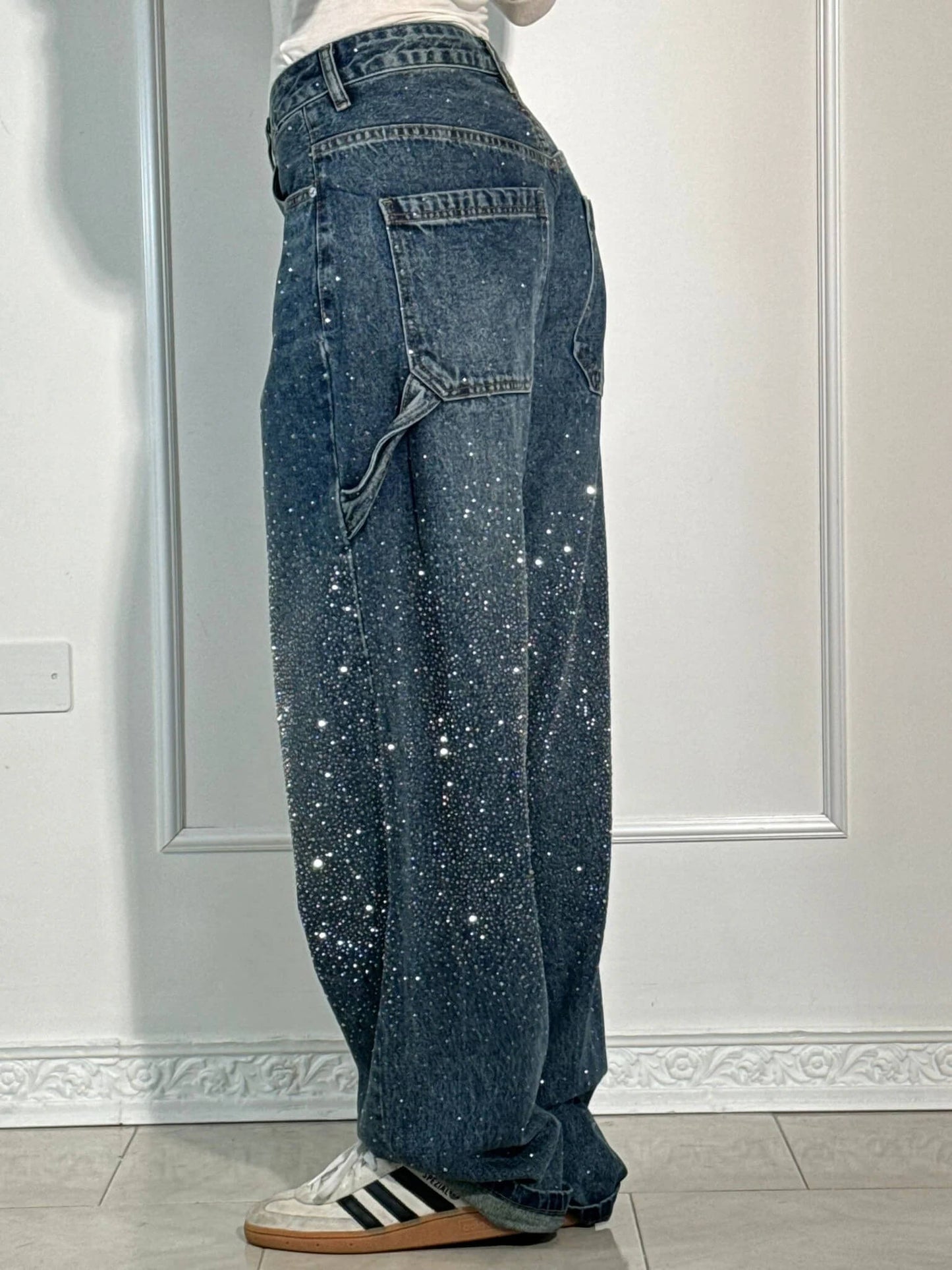 Women’s High-Waist Glitter Jeans | Stretch Denim | Slim Fit Design