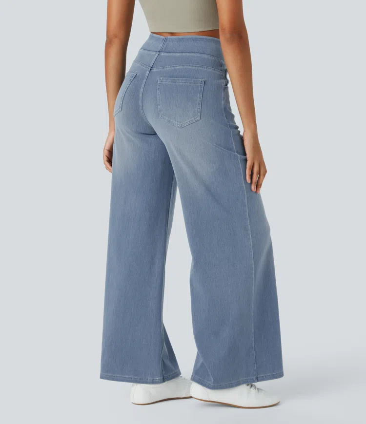 Women’s Relaxed Fit Wide-Leg Jeans | High-Waist | Stretch Denim Comfort