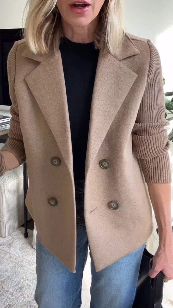 Amavira Women's Winter Trench Coat | Wool Blend, Military Style 3
