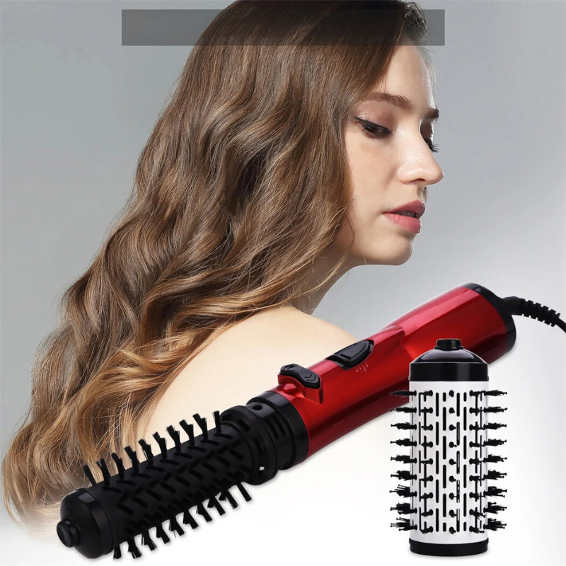 Auto-Rotating Ionic Round Brush | 2-in-1 Hot Air Styler | Curling & Straightening Brush