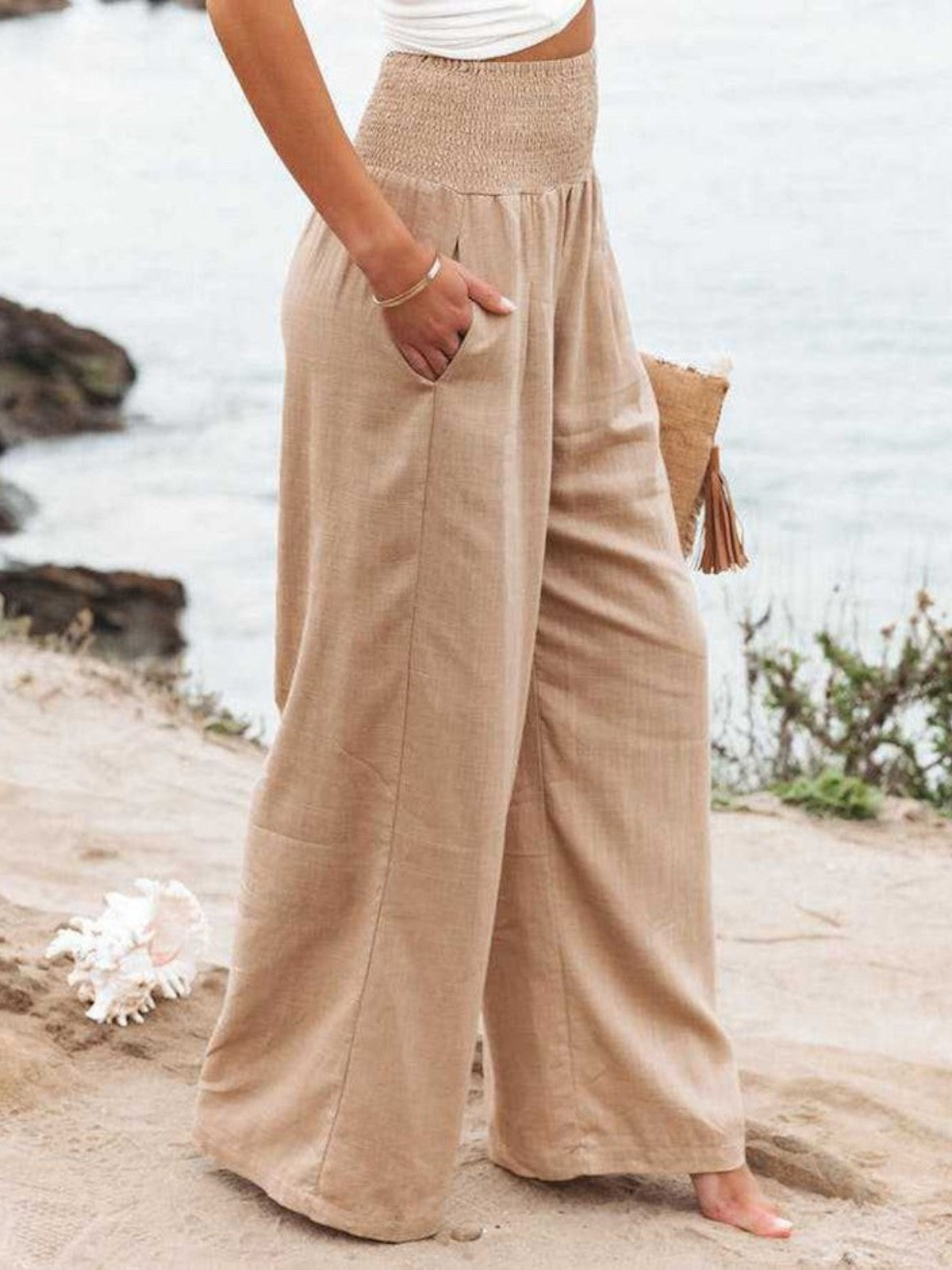 Women’s Wide-Leg Linen Trousers | Breathable Cotton-Linen Blend | Relaxed Fit