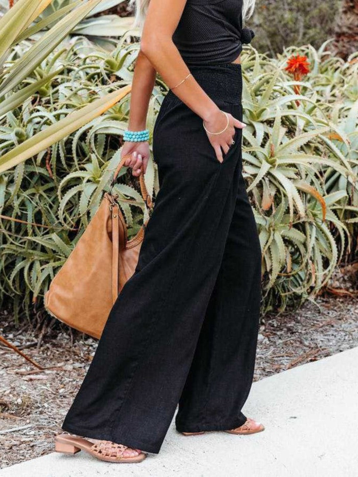 Women’s Wide-Leg Linen Trousers | Breathable Cotton-Linen Blend | Relaxed Fit