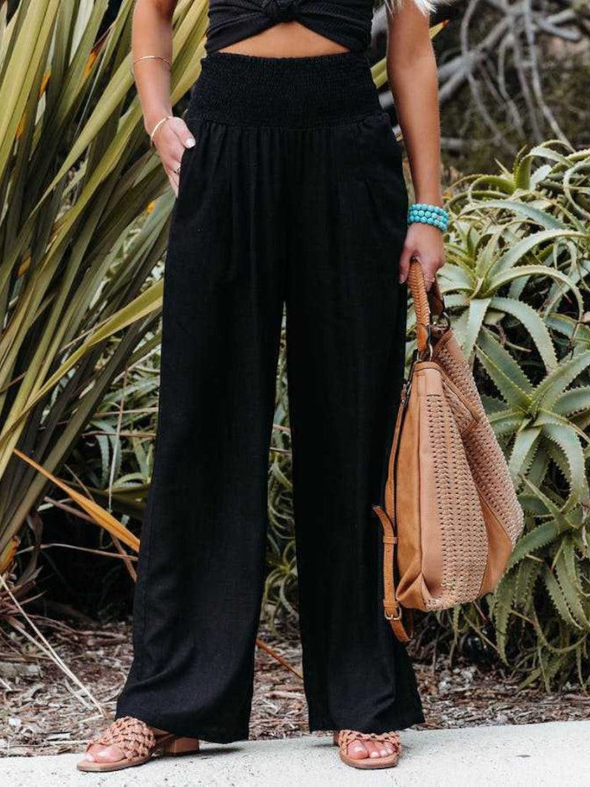 Women’s Wide-Leg Linen Trousers | Breathable Cotton-Linen Blend | Relaxed Fit