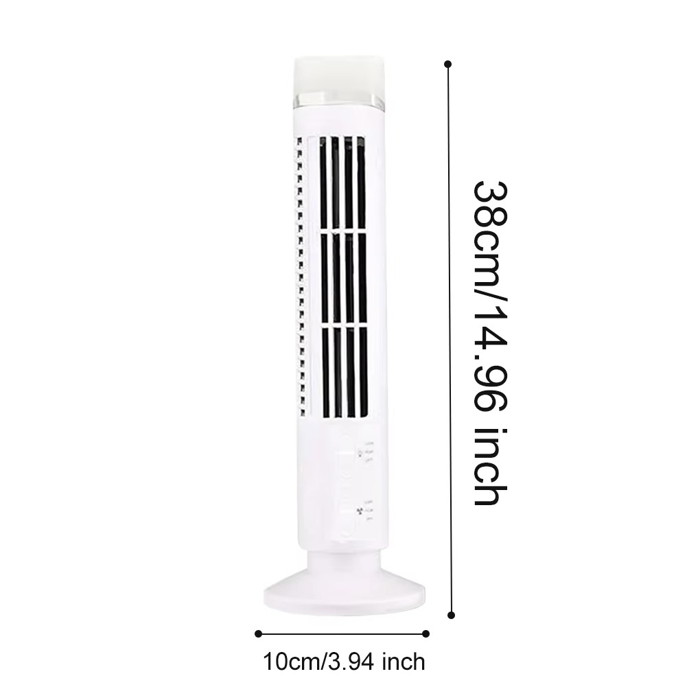 Bladeless Desktop Tower Fan | Portable Electric Fan with 2 Speed Settings