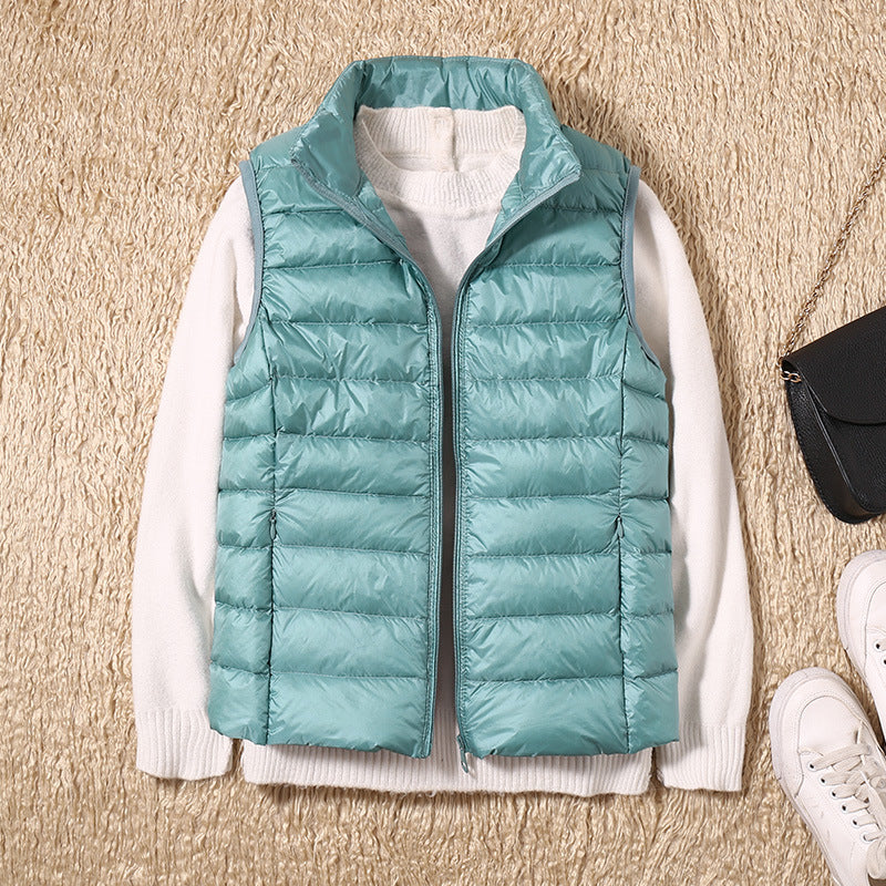 Clara Women's Waterproof Vest | White Duck Down Insulation 12