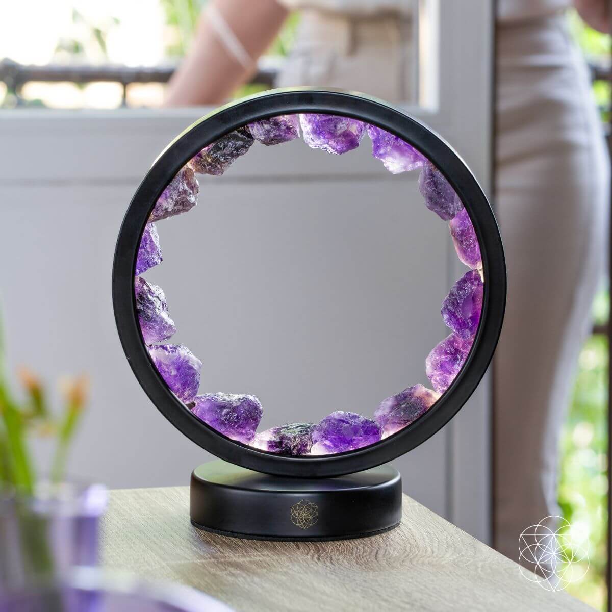 Amethyst Halo Lamp | Crystal Light | Adjustable 30 Modes | Natural Amethyst Stones