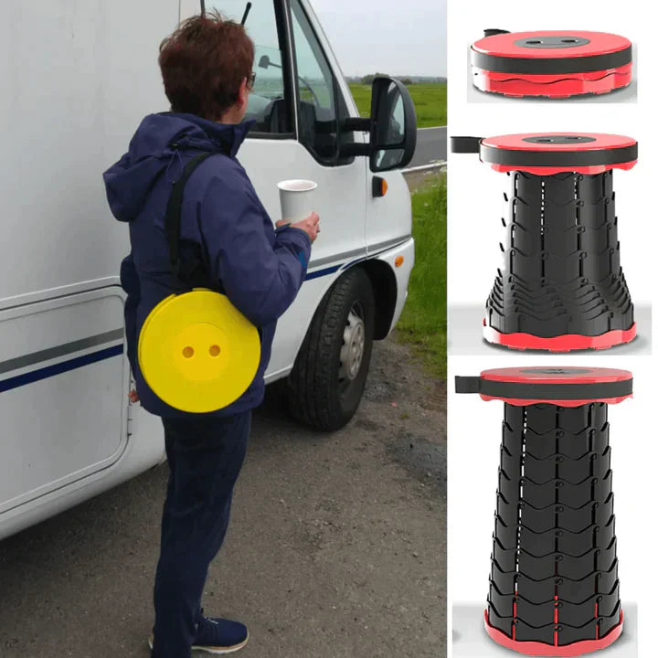 Portable Folding Stool | Adjustable Telescopic Seat | Lightweight Collapsible Travel Chair