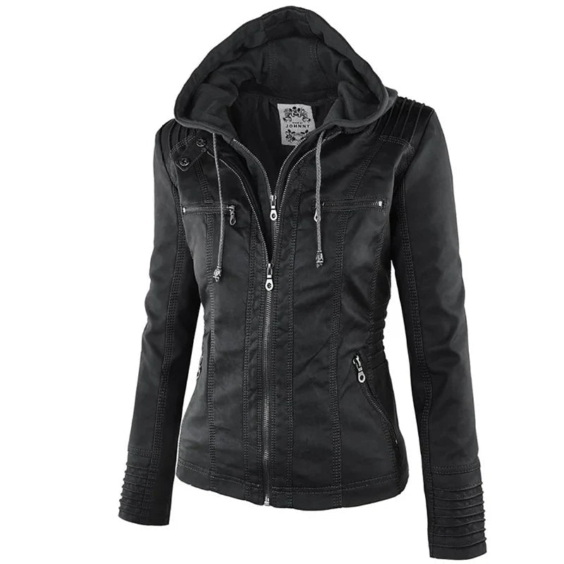 Elysia Women's Faux Leather Jacket | Waterproof, Slim Fit 9