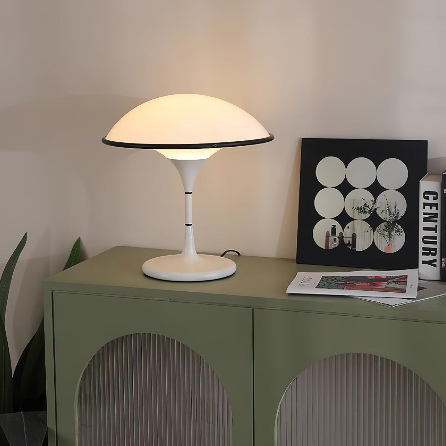 Fontana Table Lamp | Retro Modern Dome Light | LED or Edison Bulb Compatible | Metal & Acrylic