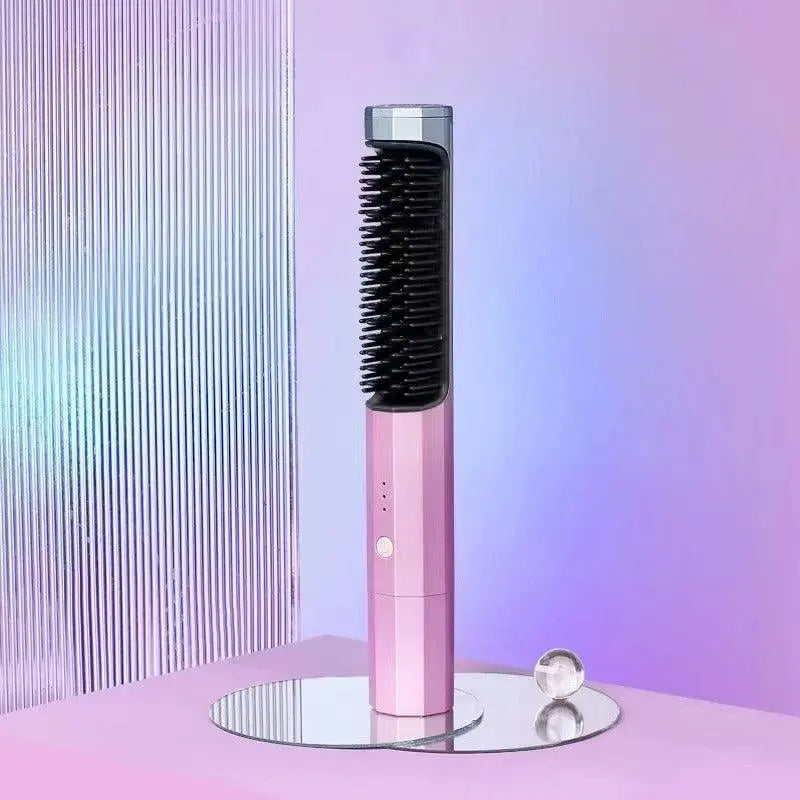Portable Anti-Frizz Hair Straightening Brush | Ionic Smoothing Tool