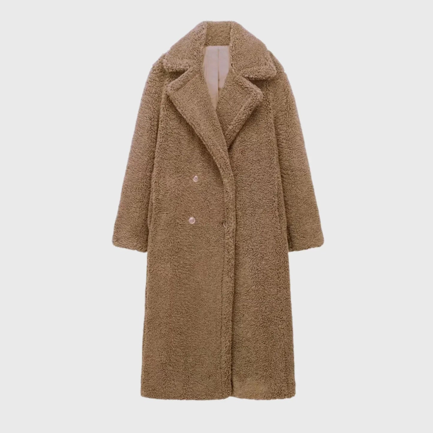 Gera Women's Winter Coat | Cozy Teddy Fabric, Double-Breasted Design 2