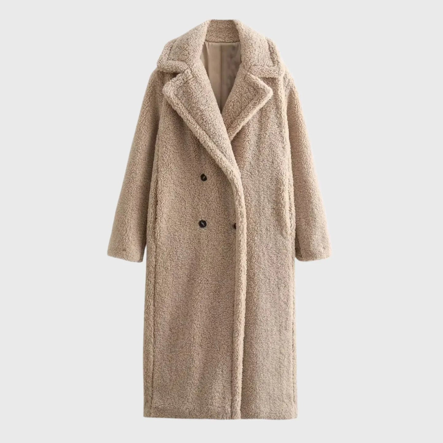 Gera Women's Winter Coat | Cozy Teddy Fabric, Double-Breasted Design 3