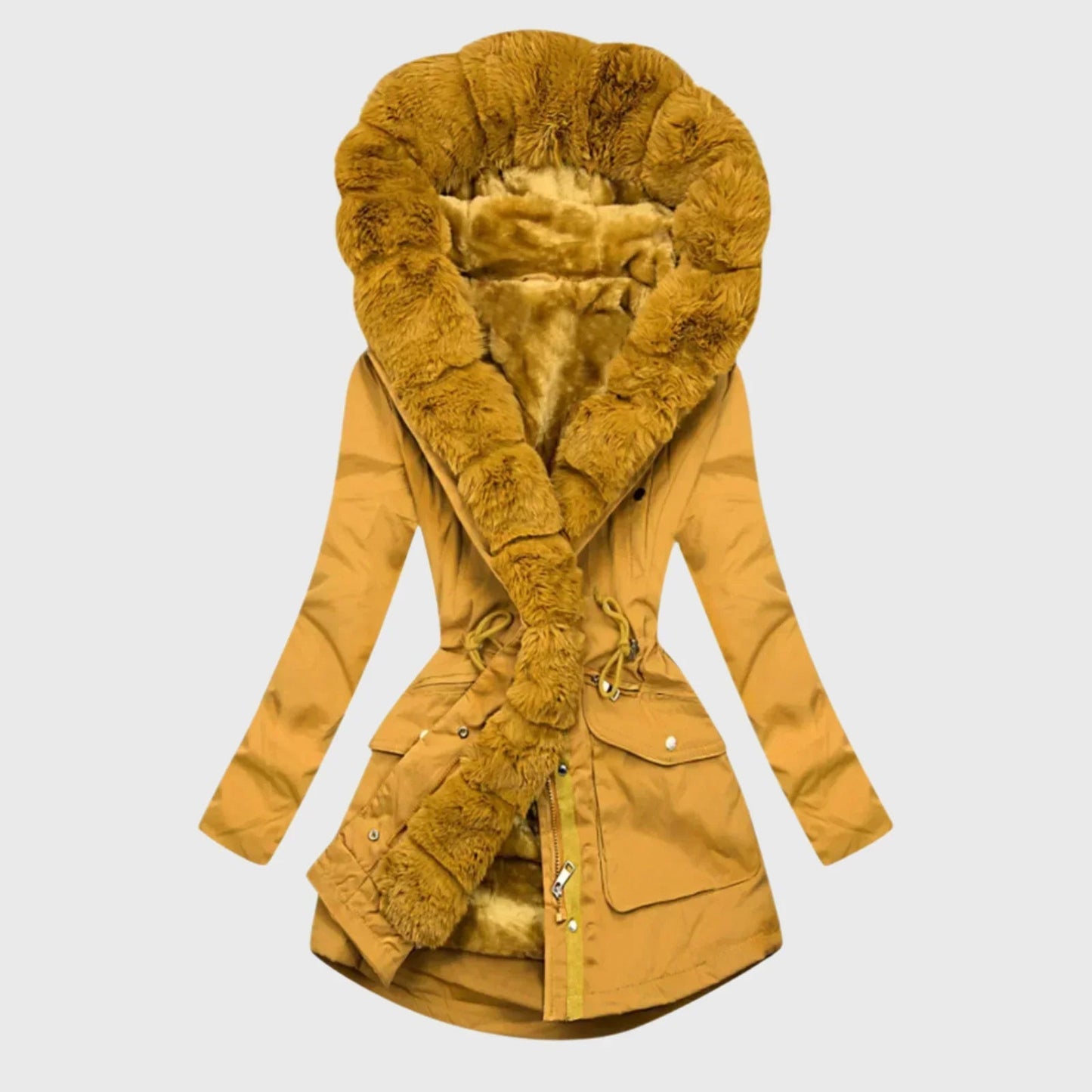 Gira Women's Winter Jacket | Oversized Fur Collar 4