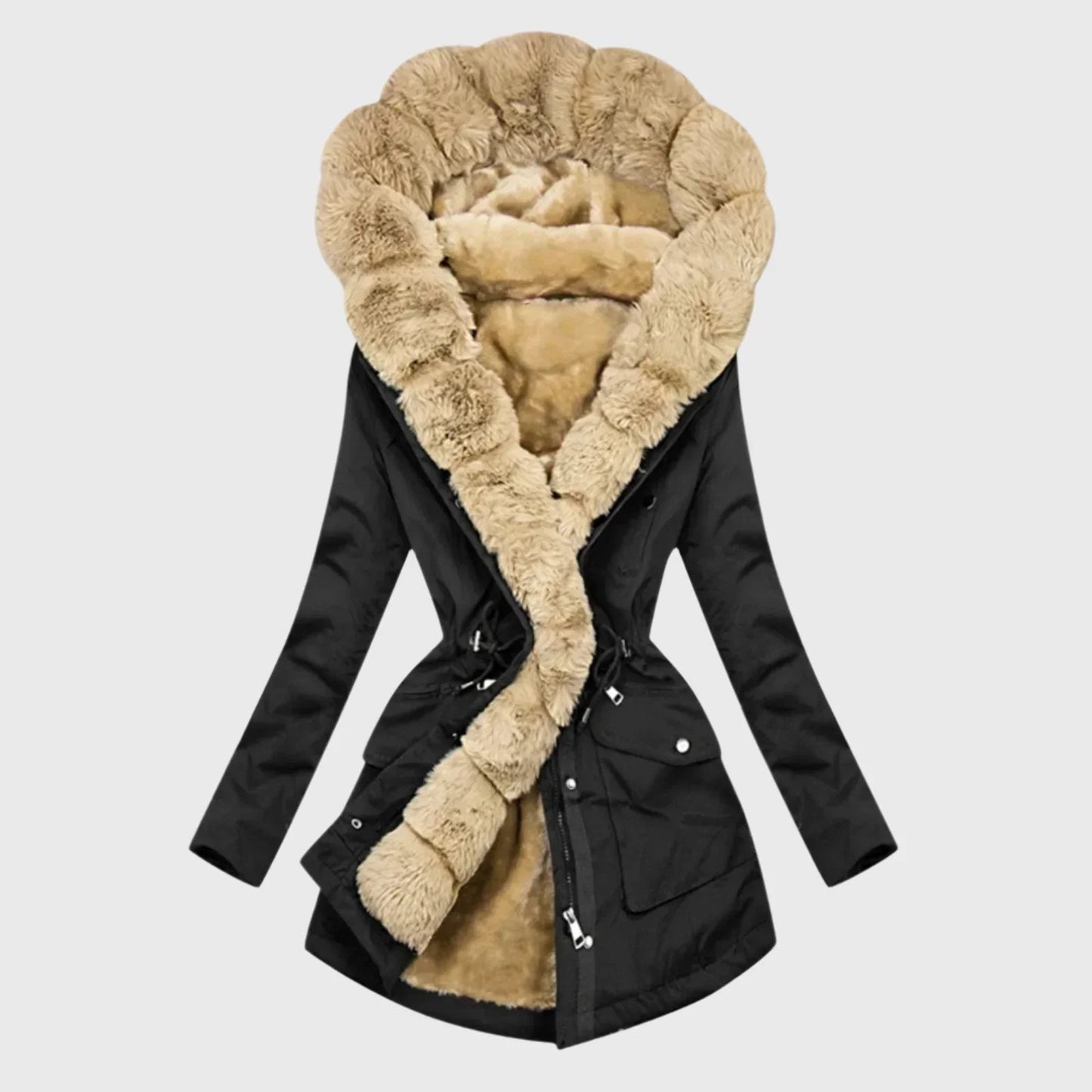 Gira Women's Winter Jacket | Oversized Fur Collar 5