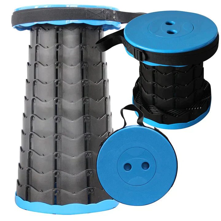 Portable Folding Stool | Adjustable Telescopic Seat | Lightweight Collapsible Travel Chair
