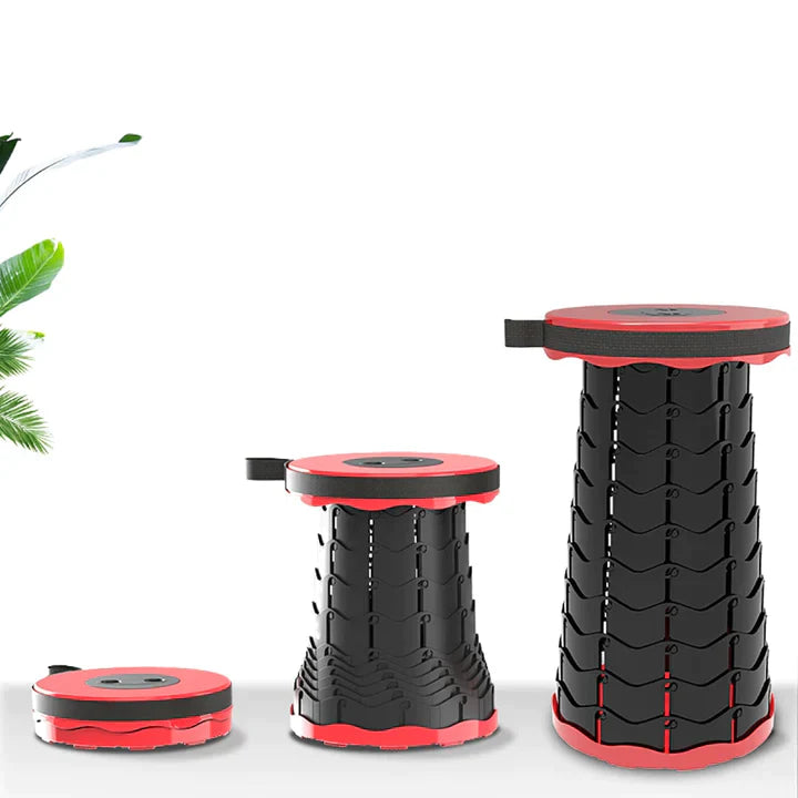 Portable Folding Stool | Adjustable Telescopic Seat | Lightweight Collapsible Travel Chair